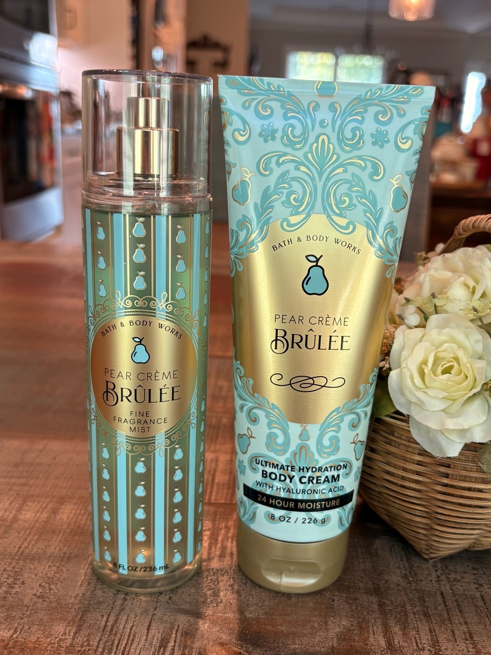 NEW Bath & Body Works PEAR 🍐 CRÈME BRÛLÉE Fragrance Spray & BODY CREAM Set!
